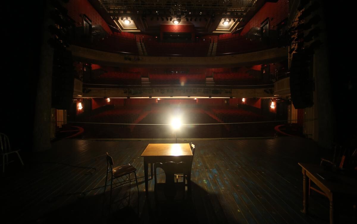 A ghost light has brightened the stage for more than a month at