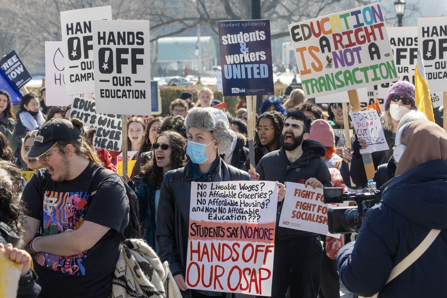 Osap Rally OSAP protesters clash with police at Queen’s Park rally