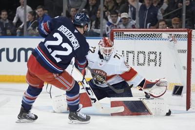 Bobrovsky wins 400th career game, Panthers beat Rangers 3-1 in Eastern Conference Finals rematch