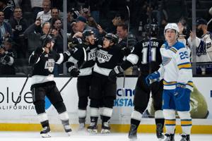Trevor Moore’s overtime goal lifts Kings to 2-1 win over Blues and into playoff position