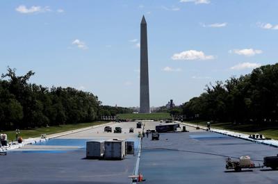 A nonprofit sues to halt Trump's 'American flag blue' repaint of the Reflecting Pool