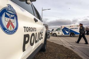 Crash site where a 74-year-old woman was struck by a vehicle in Scarborough