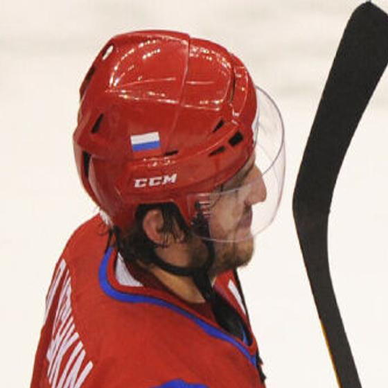 Winter Olympics, Russia Alexander Ovechkin in action vs Czech