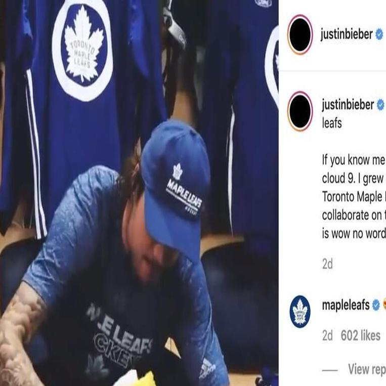 Justin Bieber Just Collabed With The Toronto Maple Leafs For Some Merch &  It Looks So Good - Narcity
