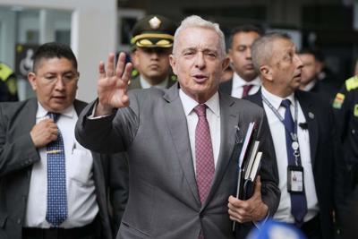 Former Colombian president Alvaro Uribe makes closing statements in witness tampering trial