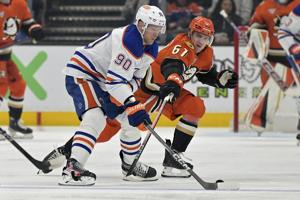 Cutter Gauthier scores 2 goals to lead Ducks past short-handed Oilers 3-2