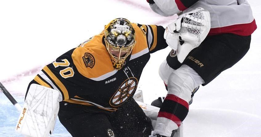 Korpisalo makes 29 saves against former team in Bruins' 2-0 victory over Senators