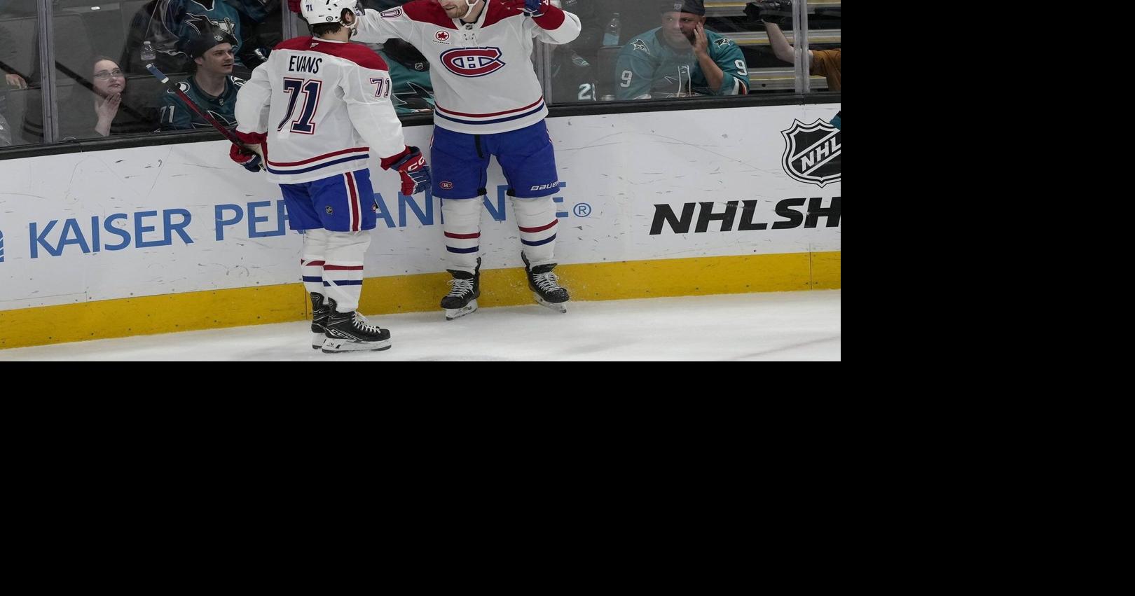Armia scores late short-handed goal to help Canadiens beat Sharks 4-3
