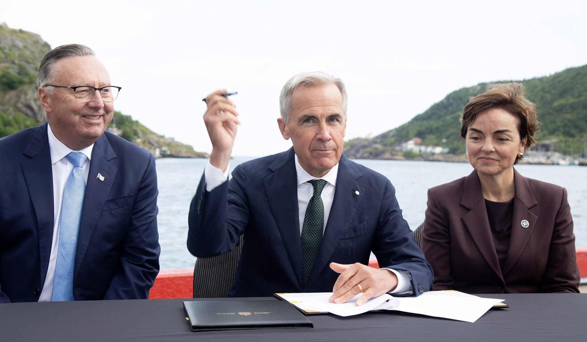 Mark Carney signs major agreement on Churchill Falls hydroelectric projects with Newfoundland and Quebec, promising $70 billion investment and 20,000 jobs.