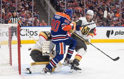 Golden Knights beat the buzzer to stun Oilers 4-3, trim series deficit to 2-1