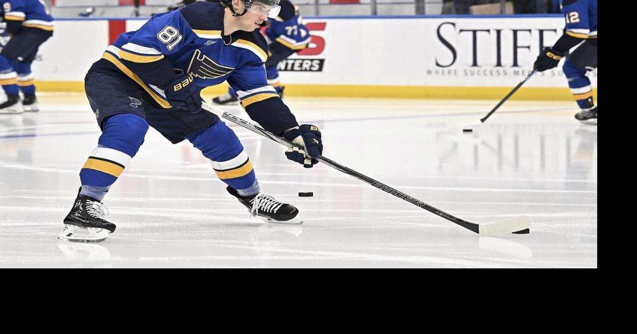 Dylan Holloway returns to Blues' lineup against Utah after taking puck to the neck