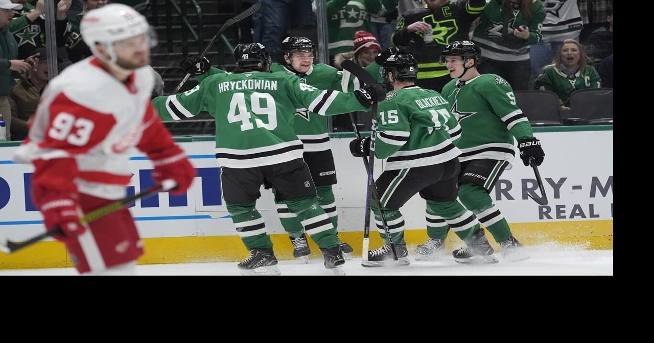 Robertson has goal and assist, Oettinger makes 33 saves as Stars beat Red Wings 4-1