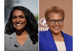 Rivals for LA mayor set to meet in forum as city struggles with homelessness, Hollywood job losses
