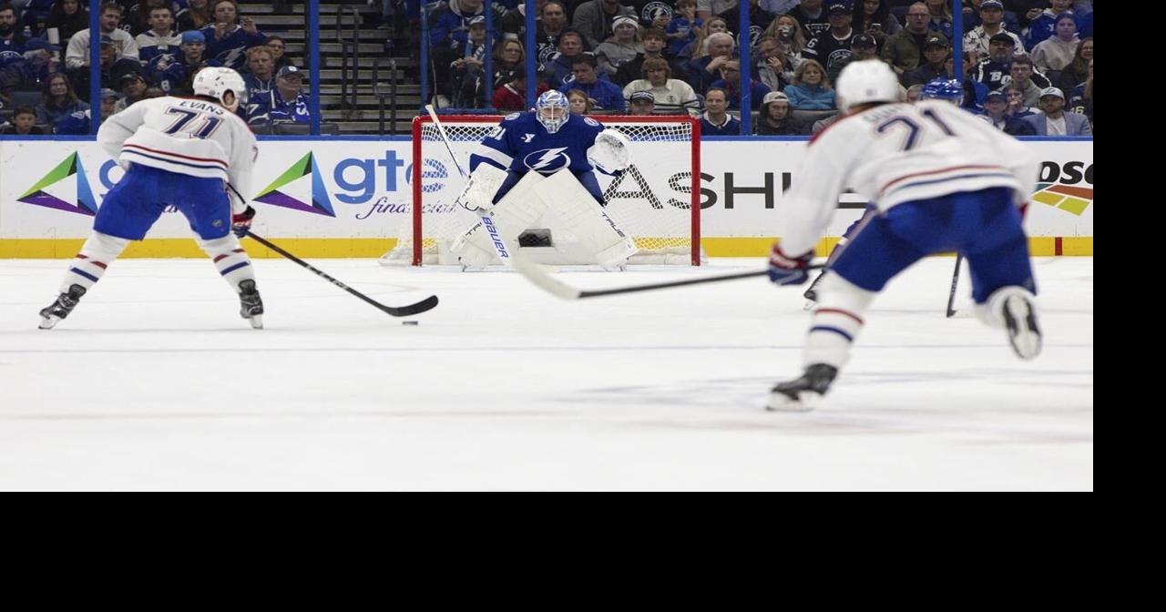 Evans' goal late in the third period completes Canadiens' rally past Lightning in 3-2 victory