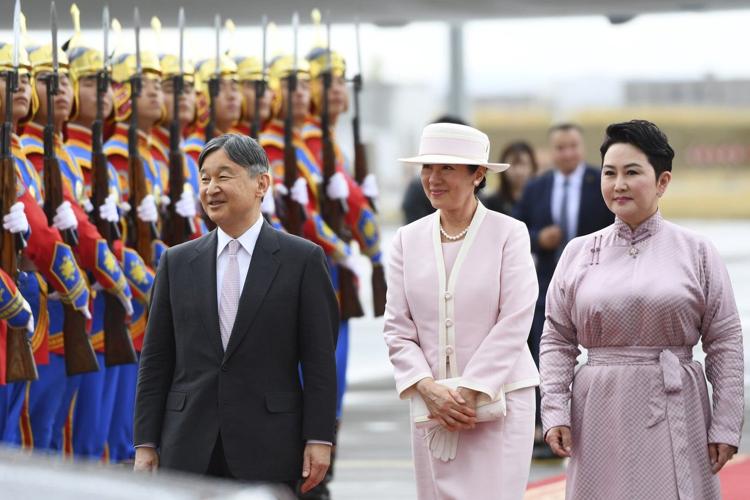 Japan's emperor begins a weeklong visit to Mongolia that will honor POWs