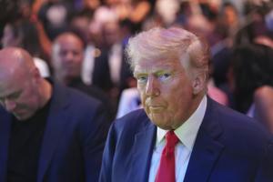 Trump attends UFC championship fight in New Jersey, taking a break from Musk feud for cage fights
