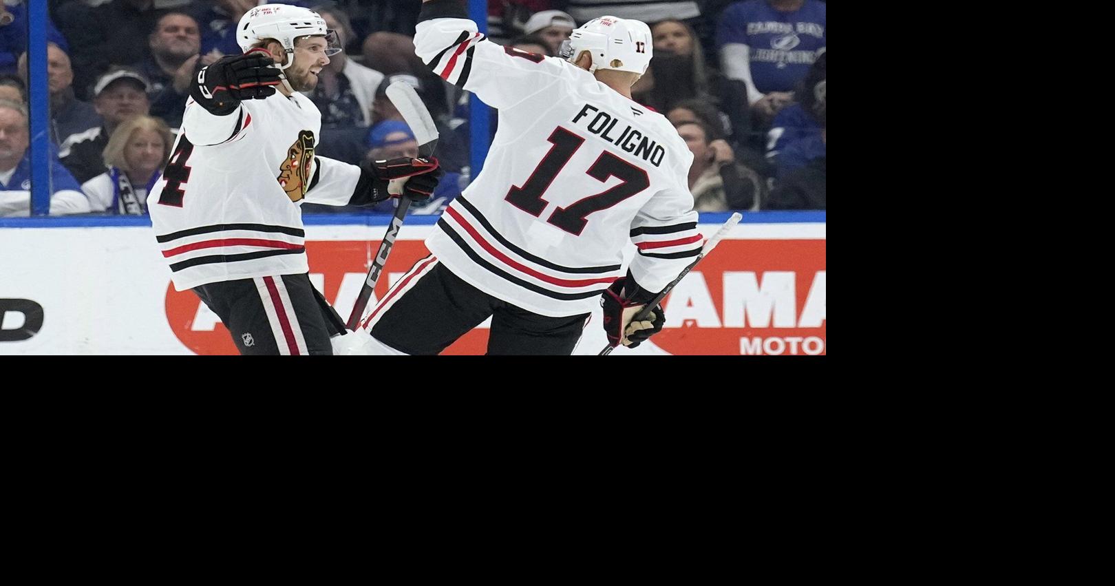 A Blackhawks record: Landon Slaggert scores 7 seconds into a game against Florida