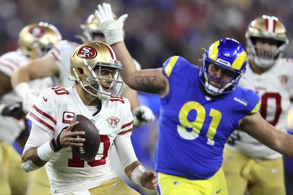 San Francisco 49ers 17-20 Los Angeles Rams: Matthew Stafford and Cooper  Kupp combine for two TDs as Rams reach Super Bowl LVI, NFL News