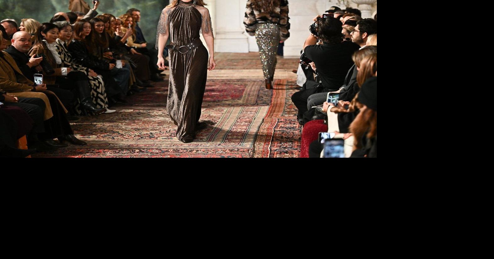 Ralph Lauren's fall 2026 collection a mix of romantic adventure with metallic flair