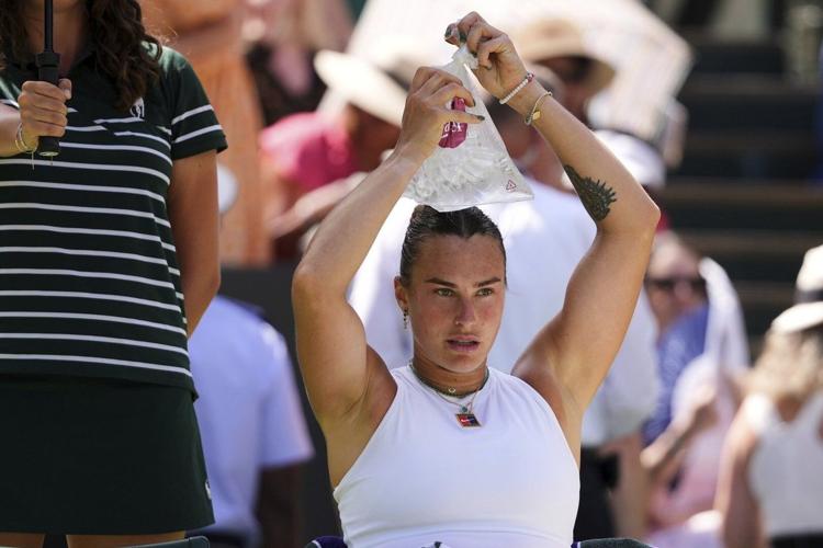 Heat returns to Wimbledon as Aryna Sabalenka offers water and ice pack to fans at Centre Court