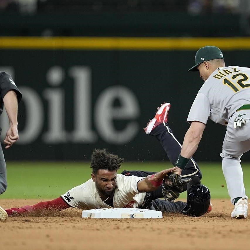 A's end 7-game skid on Diaz's pinch-hit HR in 9th vs Rangers