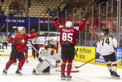 Andrighetto scores 4 goals in Switzerland's win over Germany at ice hockey worlds