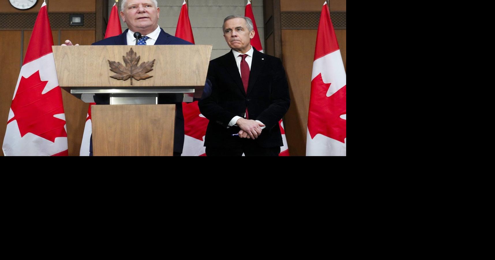 Rift surfaces between Doug Ford and Mark Carney over EV deal with China