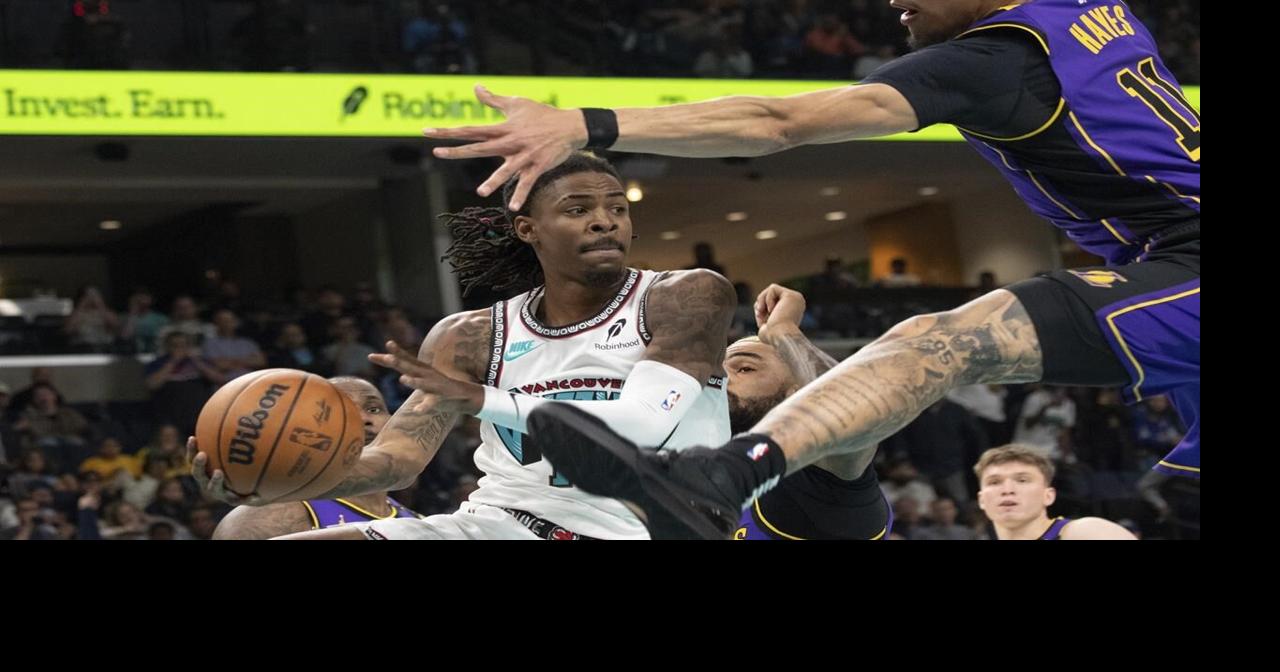 Morant, Wells, Jackson Jr. score 20 apiece as Grizzlies beat Lakers 131-114