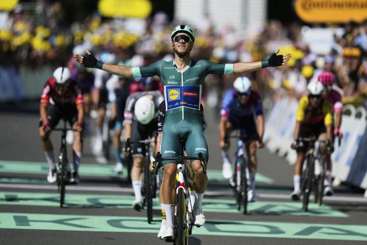 Tour de France: Jonathan Milan wins Stage 8 in a sprint finish