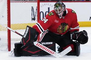 Blackhawks G Petr Mrazek expected to skate on Monday as he works his way back from a groin injury