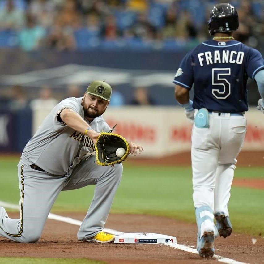 Major league-leading Rays hit 3 more homers, beat Brewers 8-4