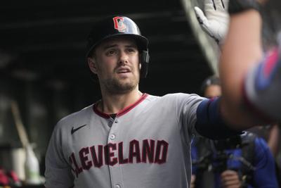 Guardians' outfielder Lane Thomas leaves game with flare up of foot pain