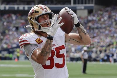 49ers tight end George Kittle leaves game against Seattle after suffering hamstring injury