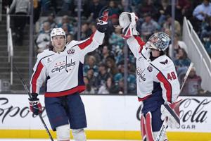 Capitals' Logan Thompson resumes skating with Aliaksei Protas close to getting back on the ice