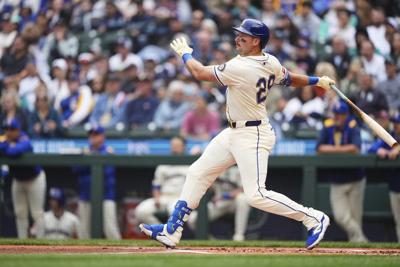 Raleigh hits 54th homer, ties Mantle's record for most in season by a switch-hitter