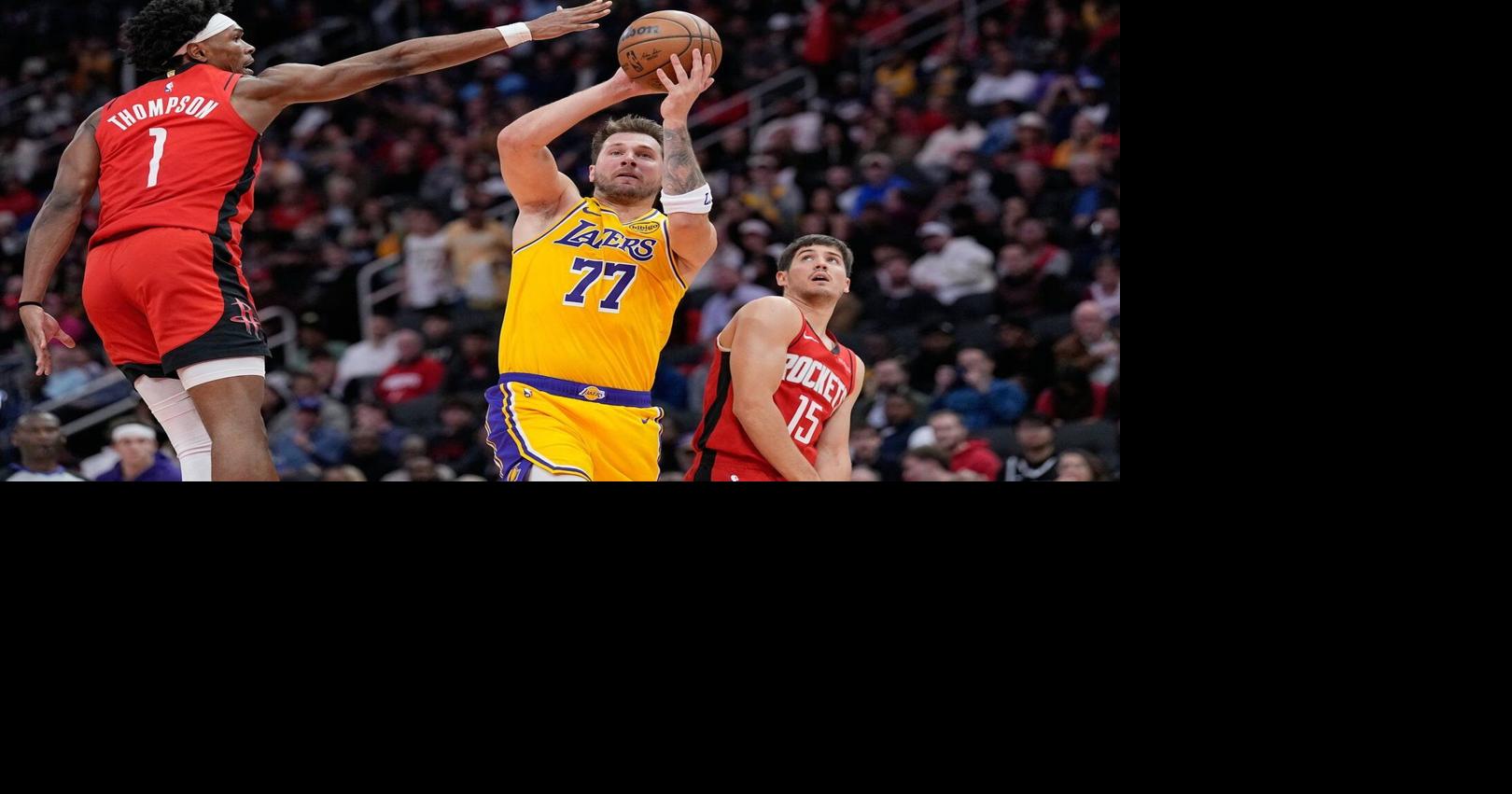 Doncic leads Lakers to a 100-92 victory over the Rockets for their ...
