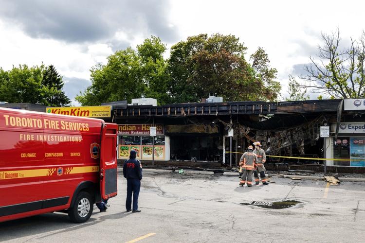 Restaurant with firefighters