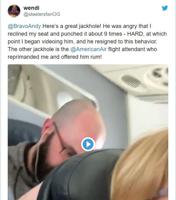 Video showing airline passenger pushing woman’s reclining seat sparks etiquette debate