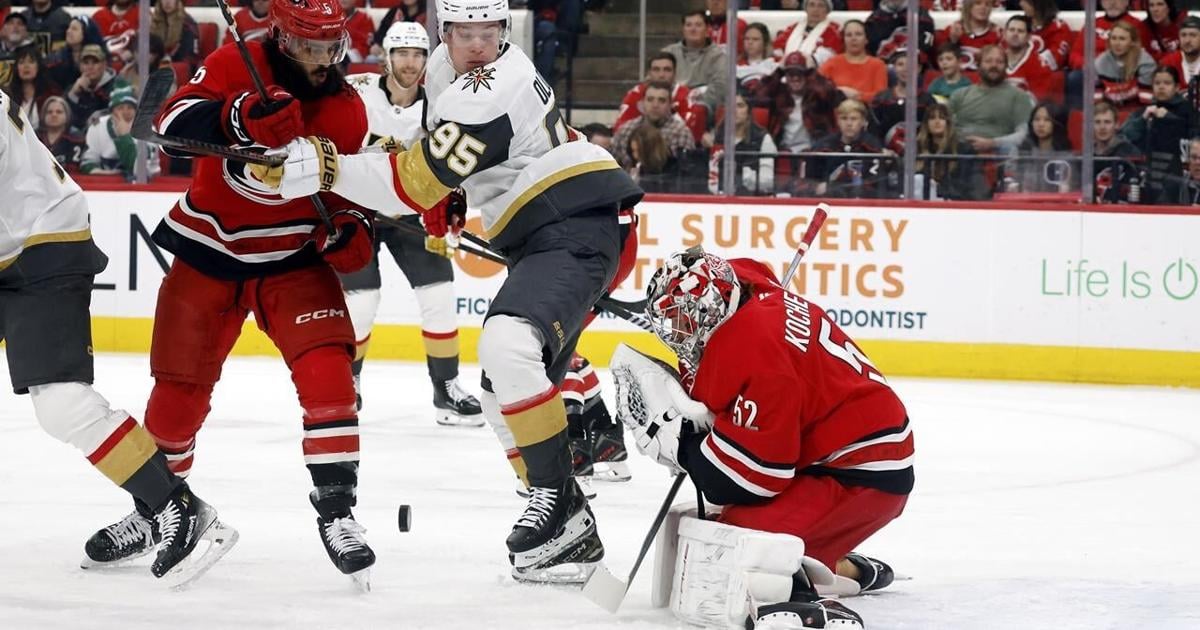 Seth Jarvis scores twice as Carolina Hurricanes push past Vegas Golden Knights 3-2