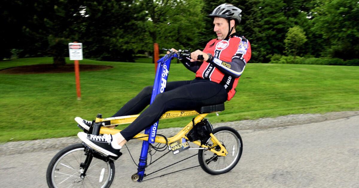 cancer survivors two wheel recumbent bike