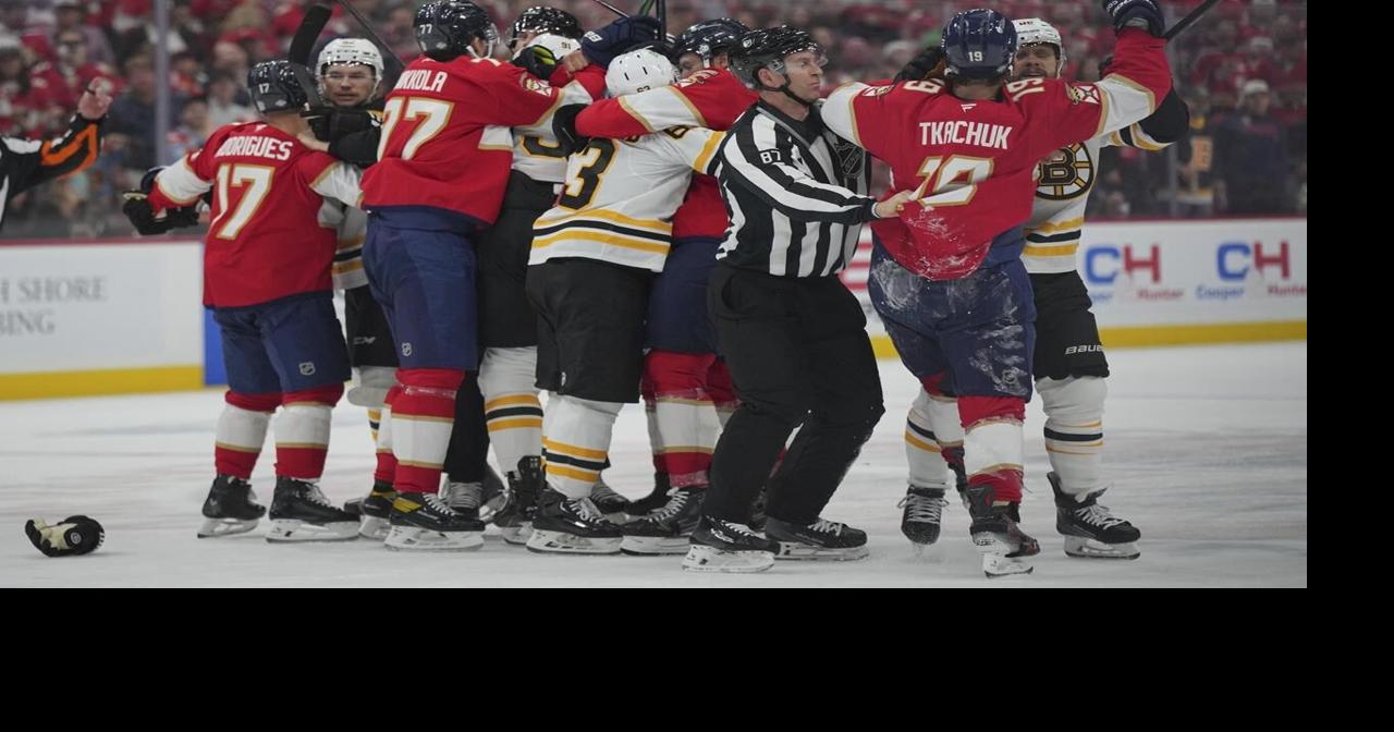 Bennett scores twice, Panthers open their title defense by getting past rival Bruins 6-4