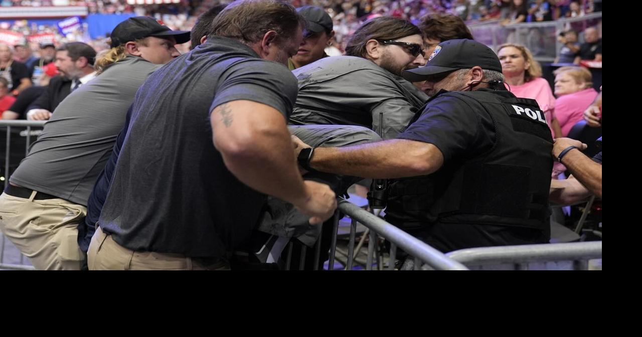 Police use Taser to subdue man who stormed media area of Trump rally in Pennsylvania