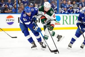 Cernak scores on crazy carom late in 3rd period as the Wild beat the Lightning 6-3