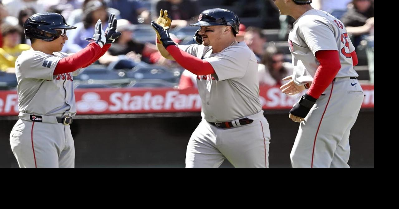 McGuire drives in 5, O'Neill hits fifth homer as Red Sox defeat Angels 12-2 to cap trip