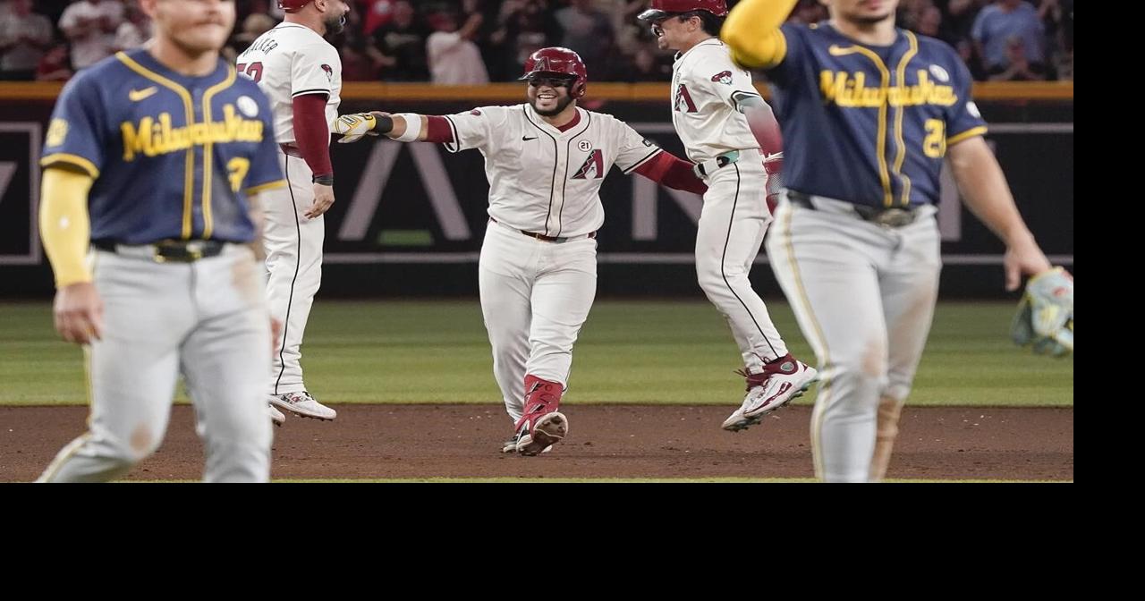 Suárez caps 3-run rally in 10th, D-backs beat Brewers 11-10 after wasting 5-run lead, avoid sweep