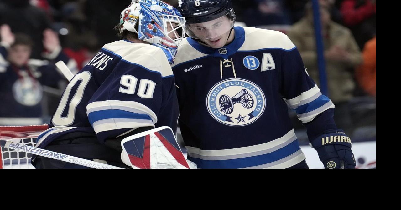 Monahan's 2 goals, Merzlikins' 40 saves help Blue Jackets stop skid, beat Devils 4-2