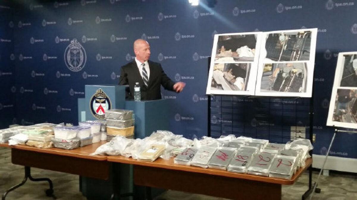Toronto police seize over 900 kilograms of cocaine, crystal meth