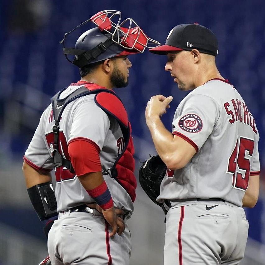 Alcantara retires last 20 batters, Marlins beat Nats 8-2