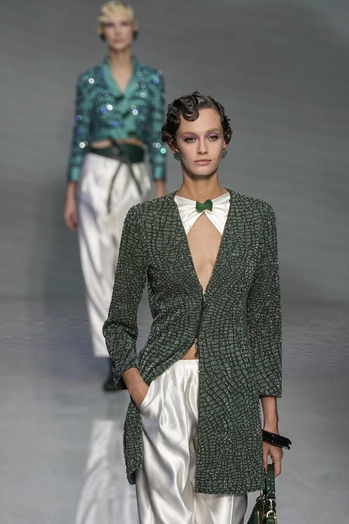 Giorgio Armani brings plenty of sparkle to Milan Fashion with main line