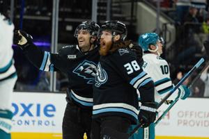 Schmaltz has three goals and an assist as Mammoth beat Sharks 6-3